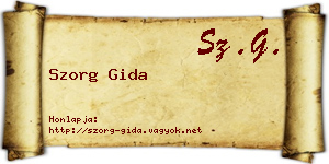 Szorg Gida névjegykártya